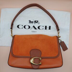 Coach Tabby Soft Bag, Suede, Leather, Canyon Multi